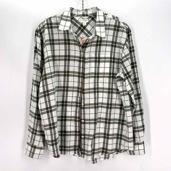 Size M J Crew Green Print Shirt