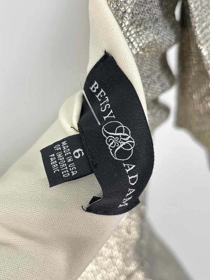 Size 6 BETSY ADAMS Gold Dress