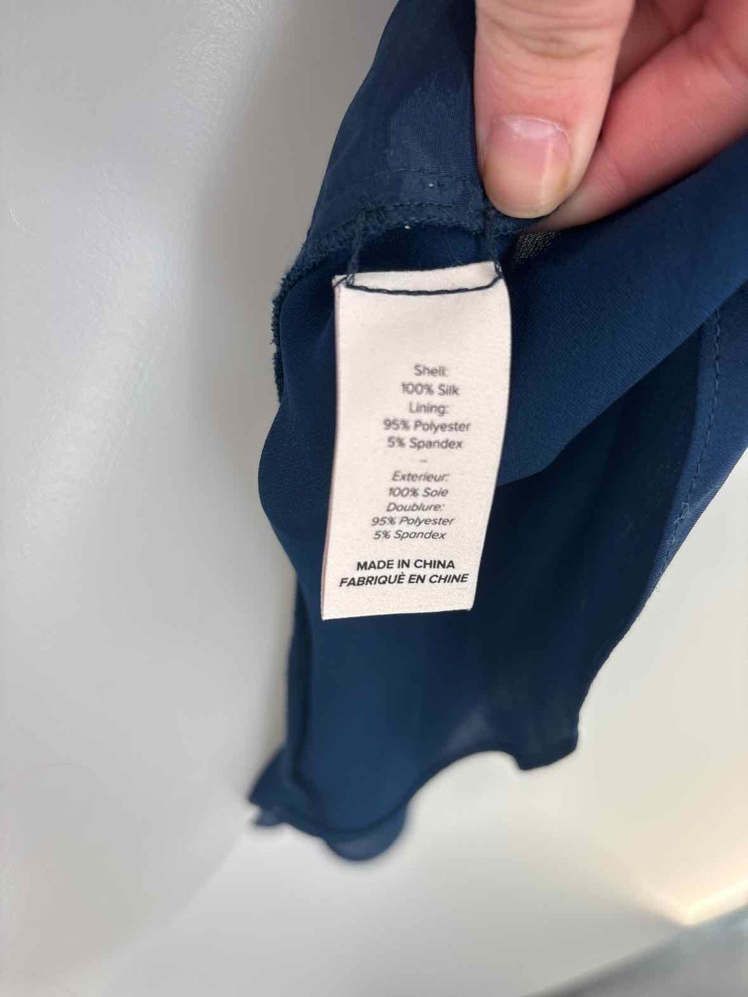 Size XS CINQ DE SEPT Blue Silk Shirt