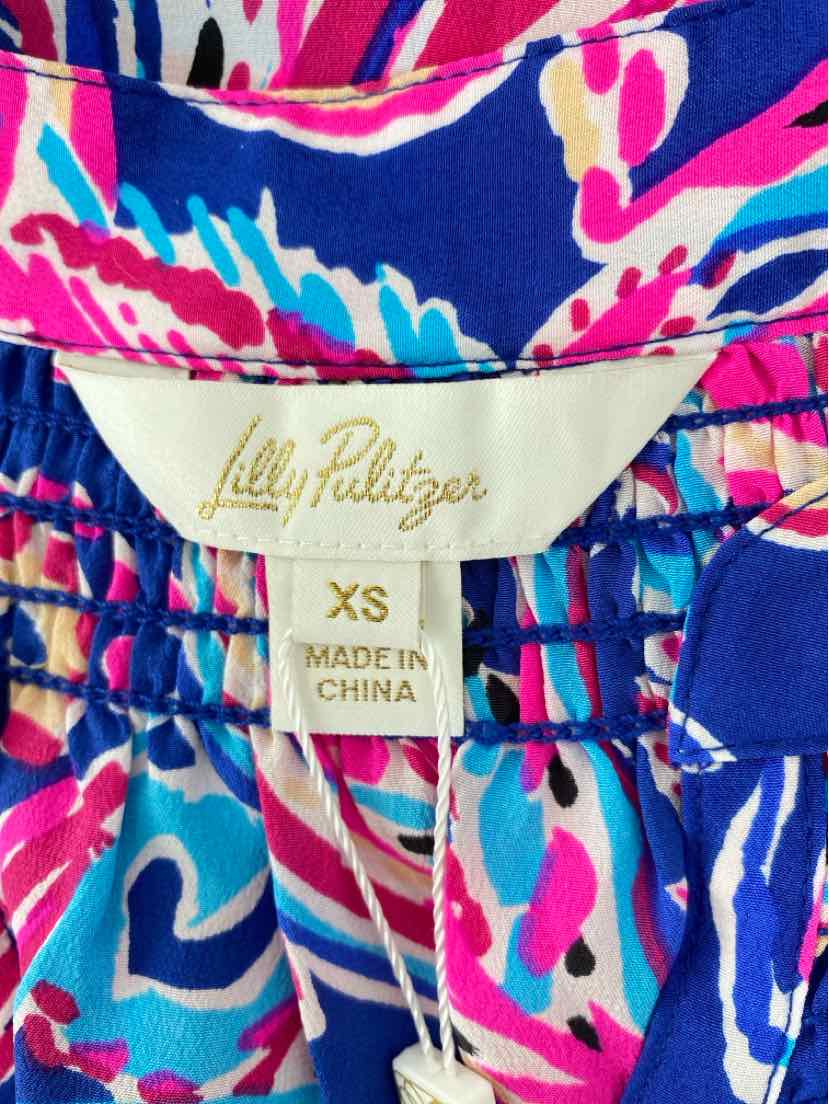 Size XS Lilly Pulitzer Multi-Color Silk Shirt