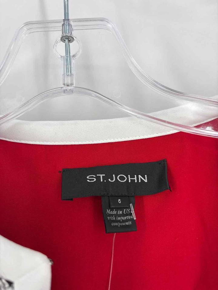 Size 6 ST JOHN Red Luxury - Blazer