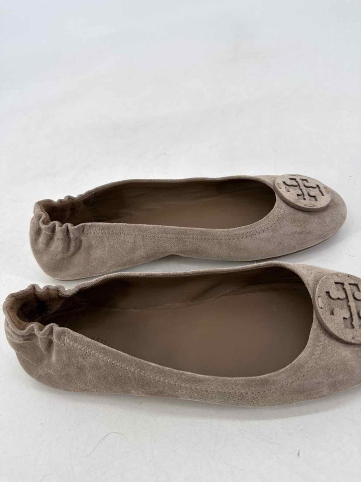 Shoe Size 10 Tory Burch Gray Suede Flats