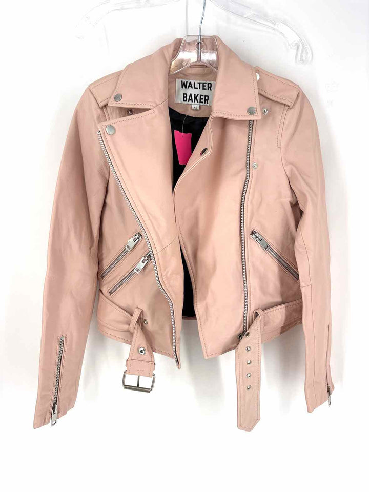 Size XS WALTER BAKER Pink Leather Jacket