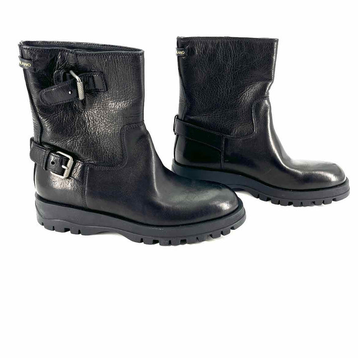 Shoe Size 38.5 PRADA Black Leather Luxury - Boots