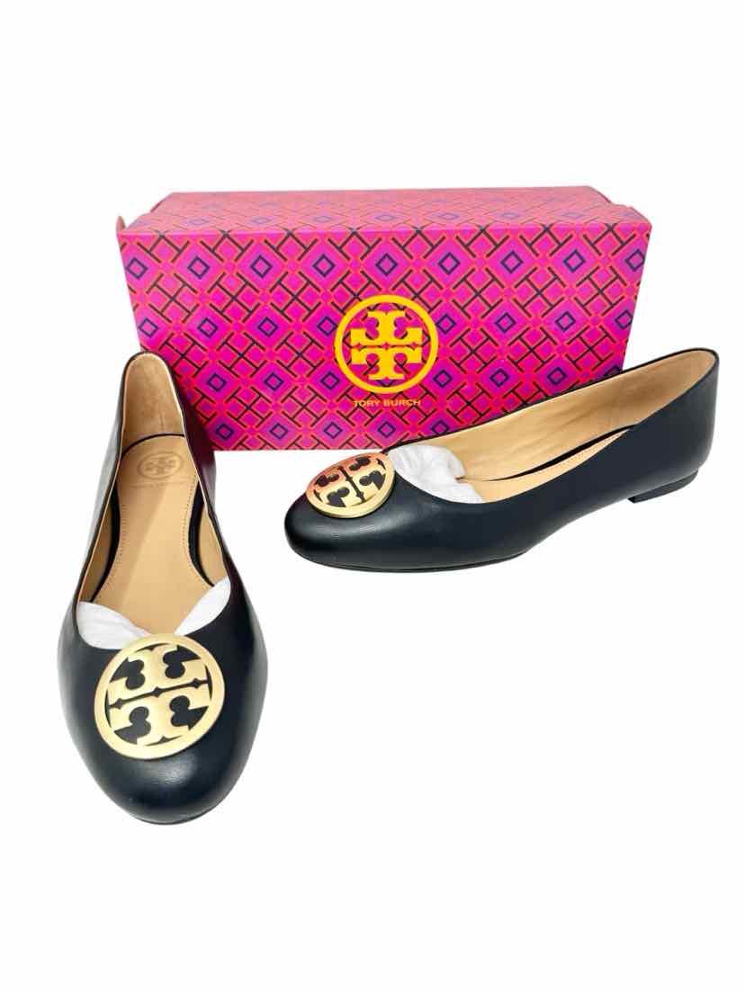 Shoe Size 8 Tory Burch Navy Leather Flats