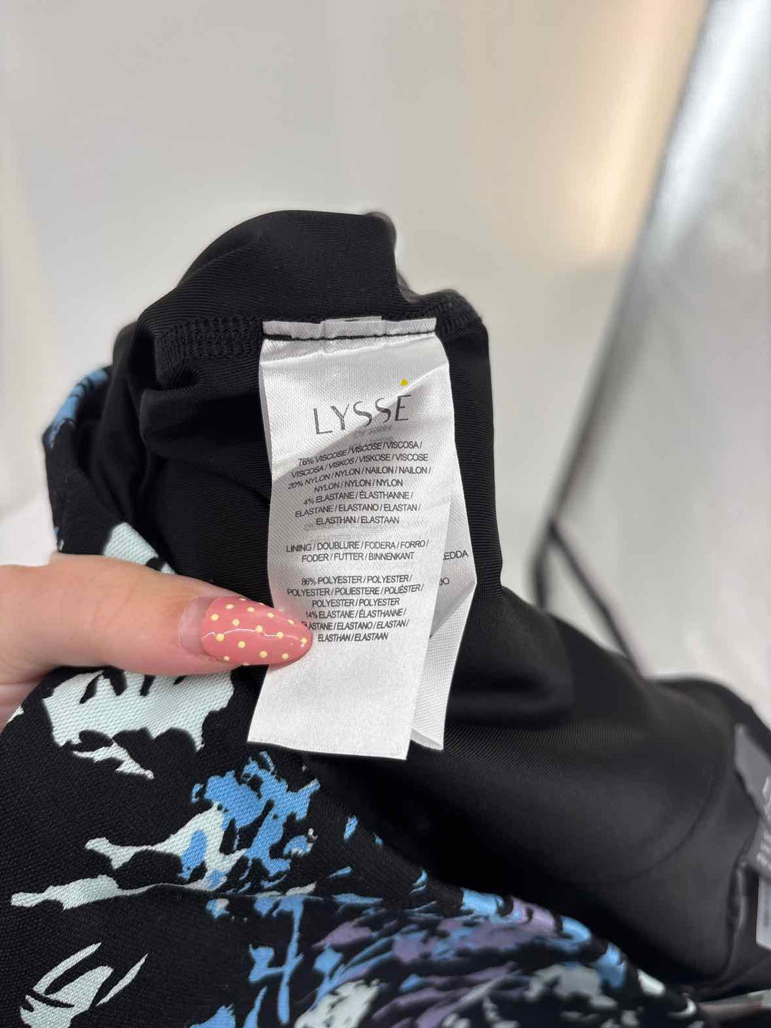 Size M LYSSE Black Print Shirt