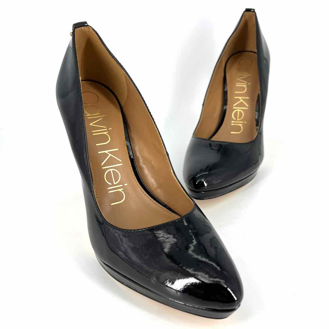 Shoe Size 10 Calvin Klein Black PATENT Pumps