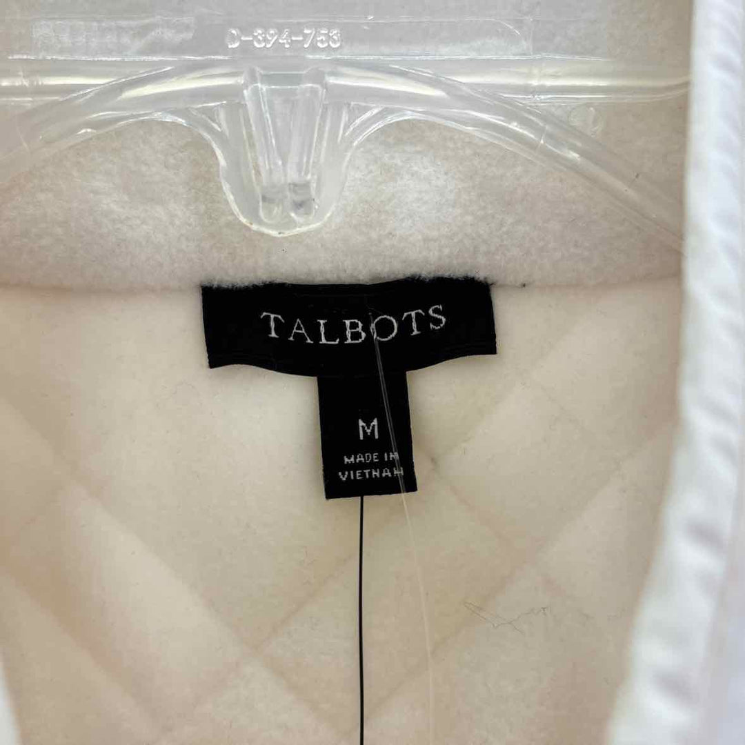 Size M Talbots Ivory Fleece Quilted Jacket