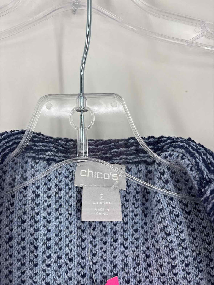 Size L Chico's Blue Tweed Blazer