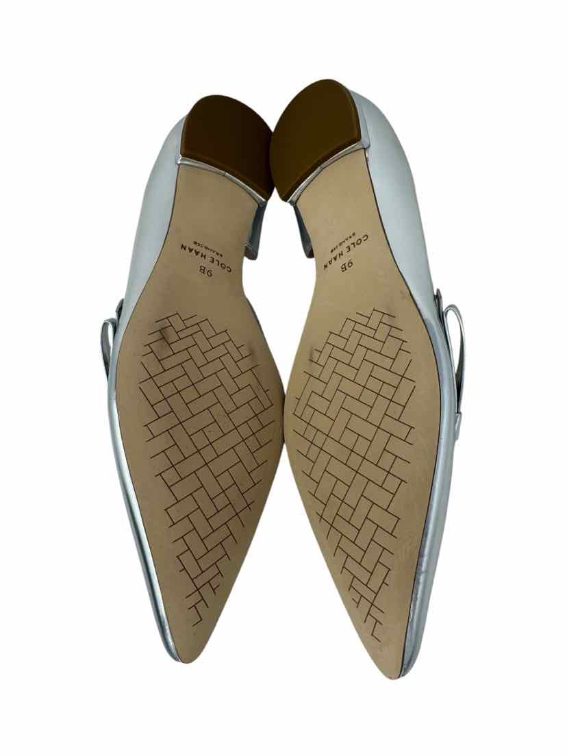 Shoe Size 9 Cole Haan Silver Leather Flats