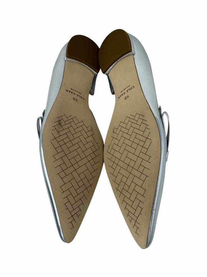 Shoe Size 9 Cole Haan Silver Leather Flats