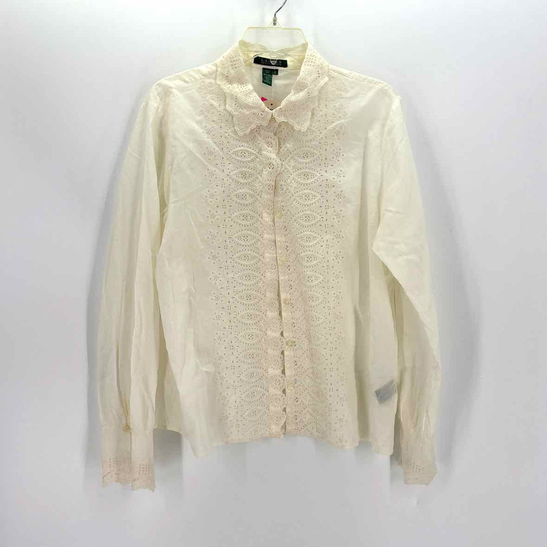 Size 16 RALPH LAUREN Ivory Cotton Shirt