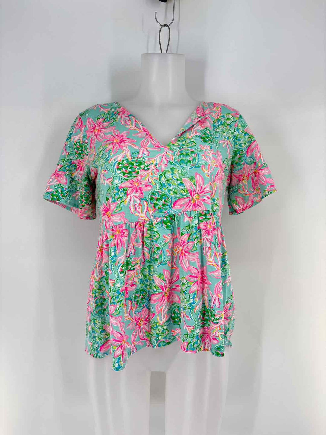 Size S Lilly Pulitzer Green Print Shirt