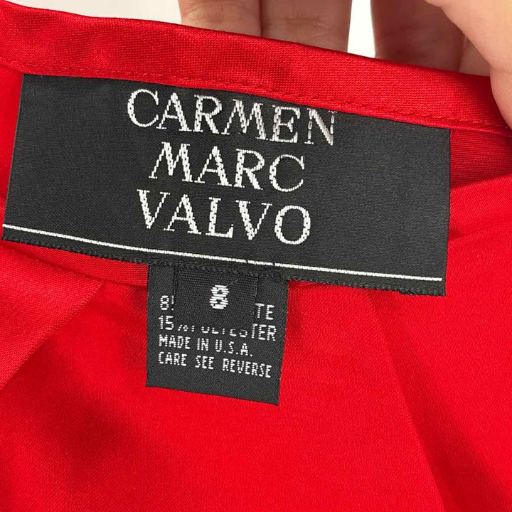 Size 8 CARMEN MARC VALVO Red Sateen Pants