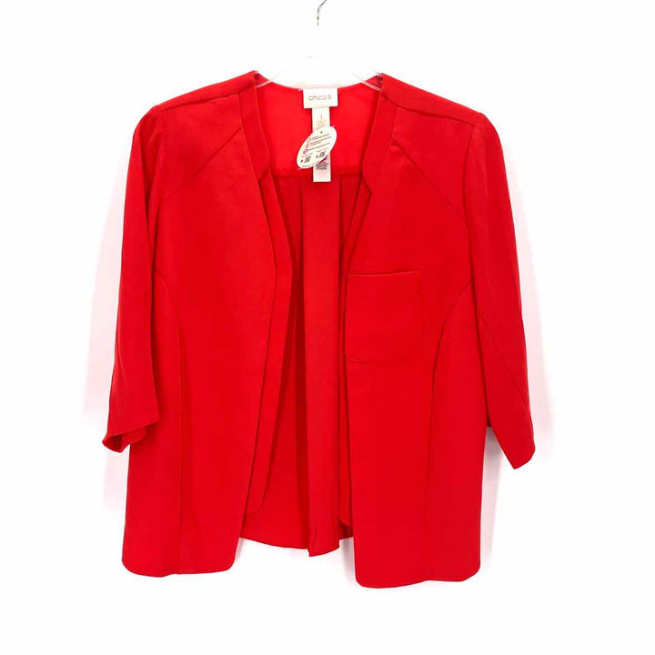 Size M Chico's Red Crepe Jacket