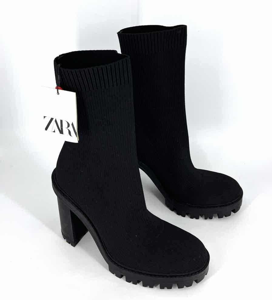 Shoe Size 8 ZARA Black Knit Boots