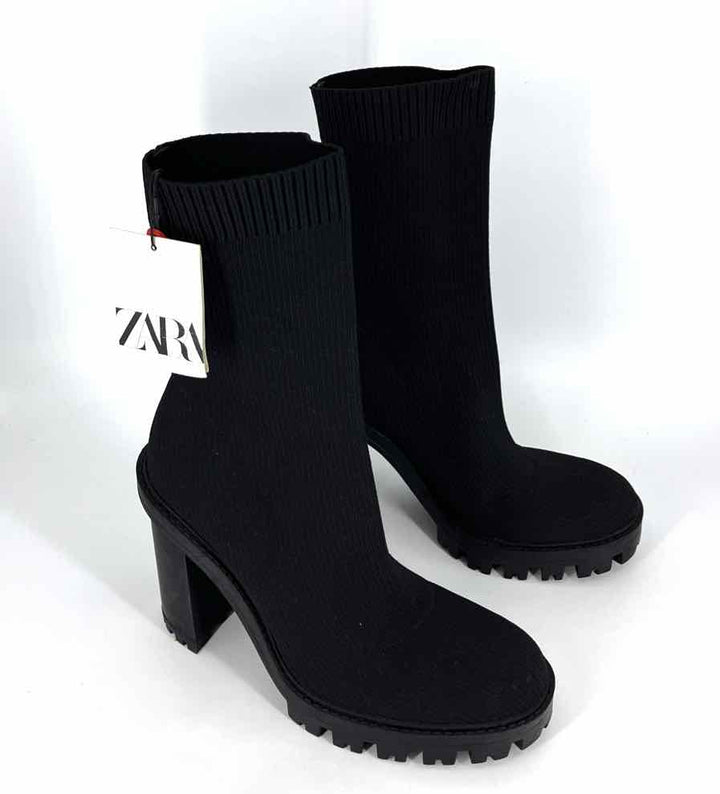 Shoe Size 8 ZARA Black Knit Boots