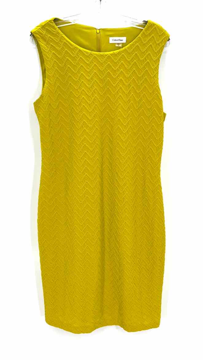 Size 12 Calvin Klein Lime Green Dress