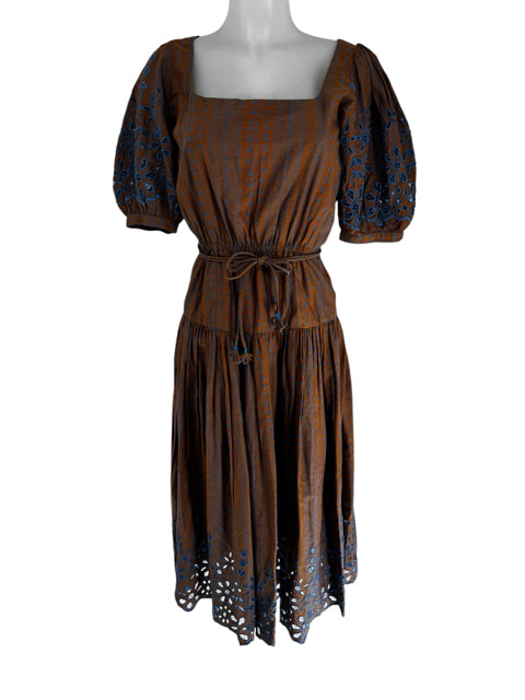 Size S JOIE Brown Print Dress