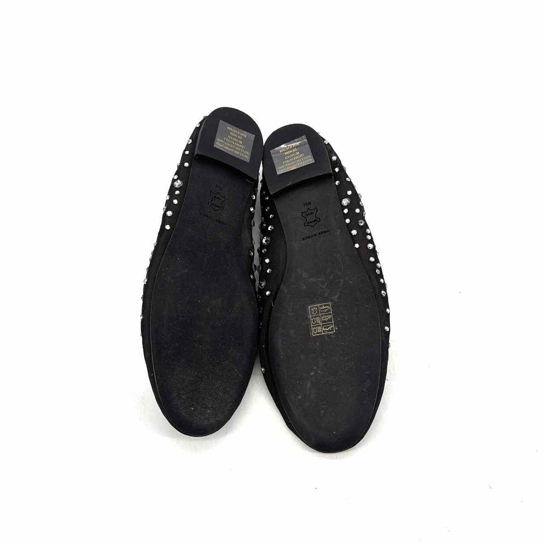 Shoe Size 9 Tory Burch Black Mesh Leather Flats