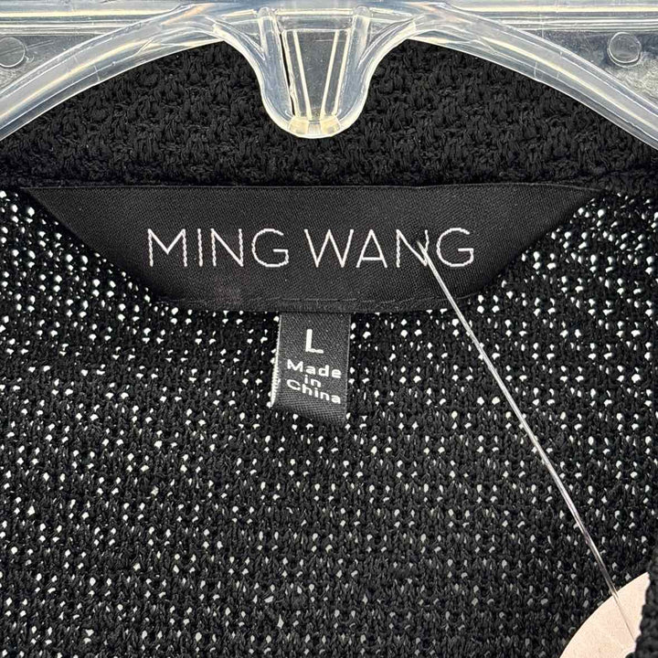 Size L MING WANG Black Knit Jacket