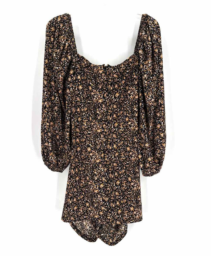 Size 8 TOPSHOP Black Print Dress