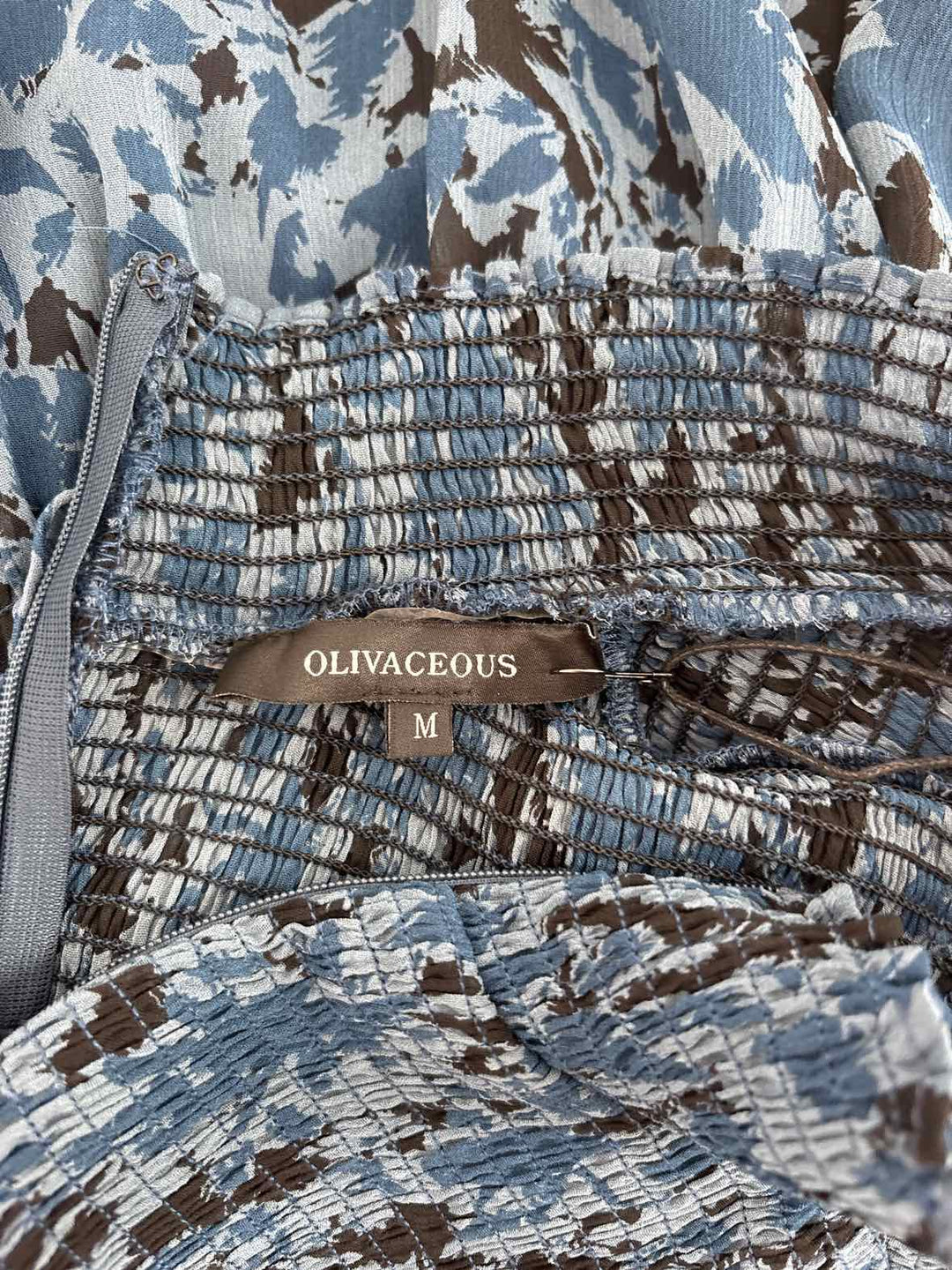 Size M OLIVACEOUS Blue Print Dress