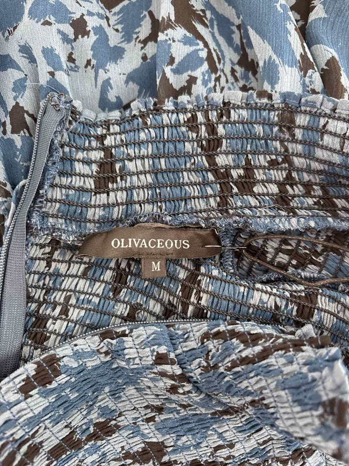 Size M OLIVACEOUS Blue Print Dress