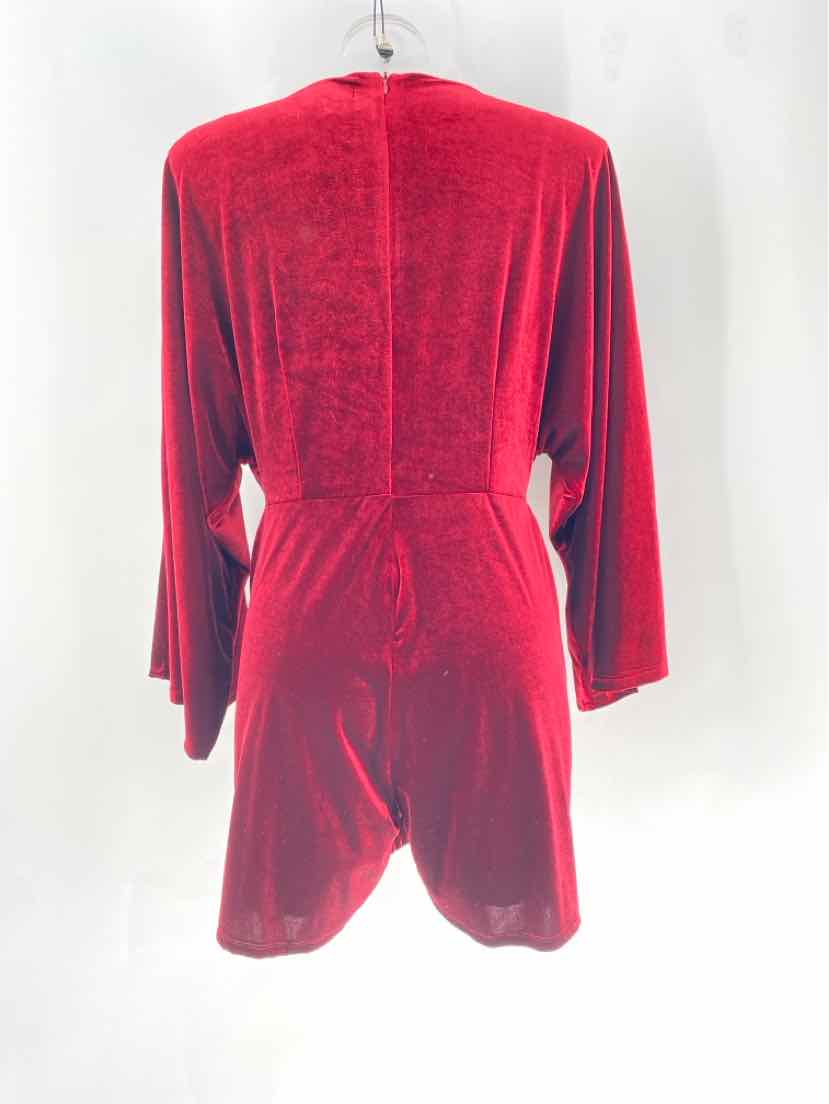 Size M FABRIK Burgundy Velour Dress