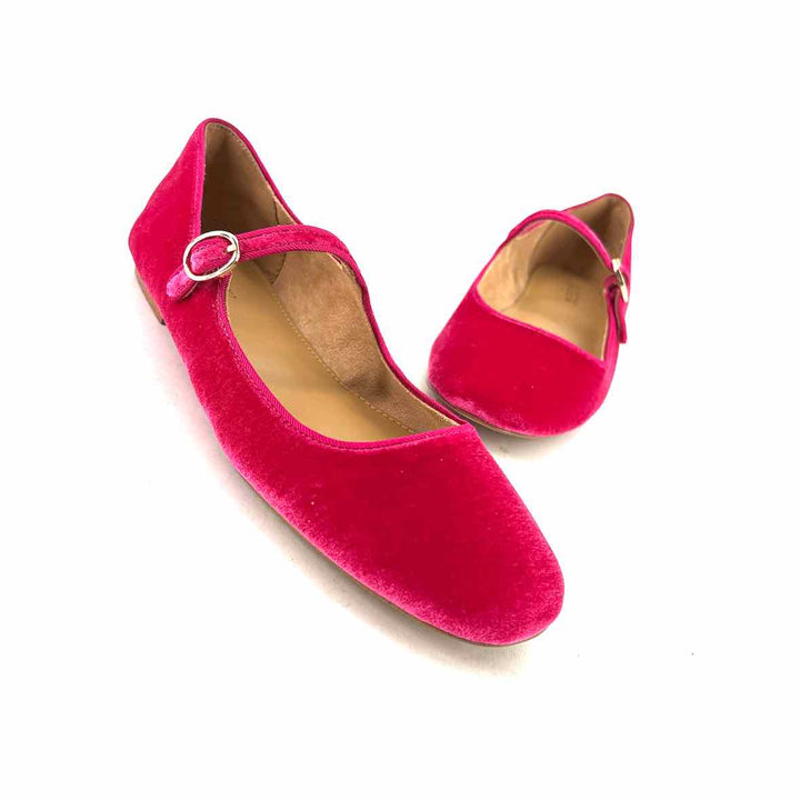 Shoe Size 8.5 J Crew Fuschia Velvet Loafers