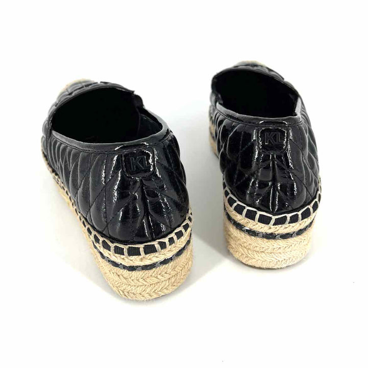 Shoe Size 7 KARL LAGERFELD Black Leather Quilted Flats