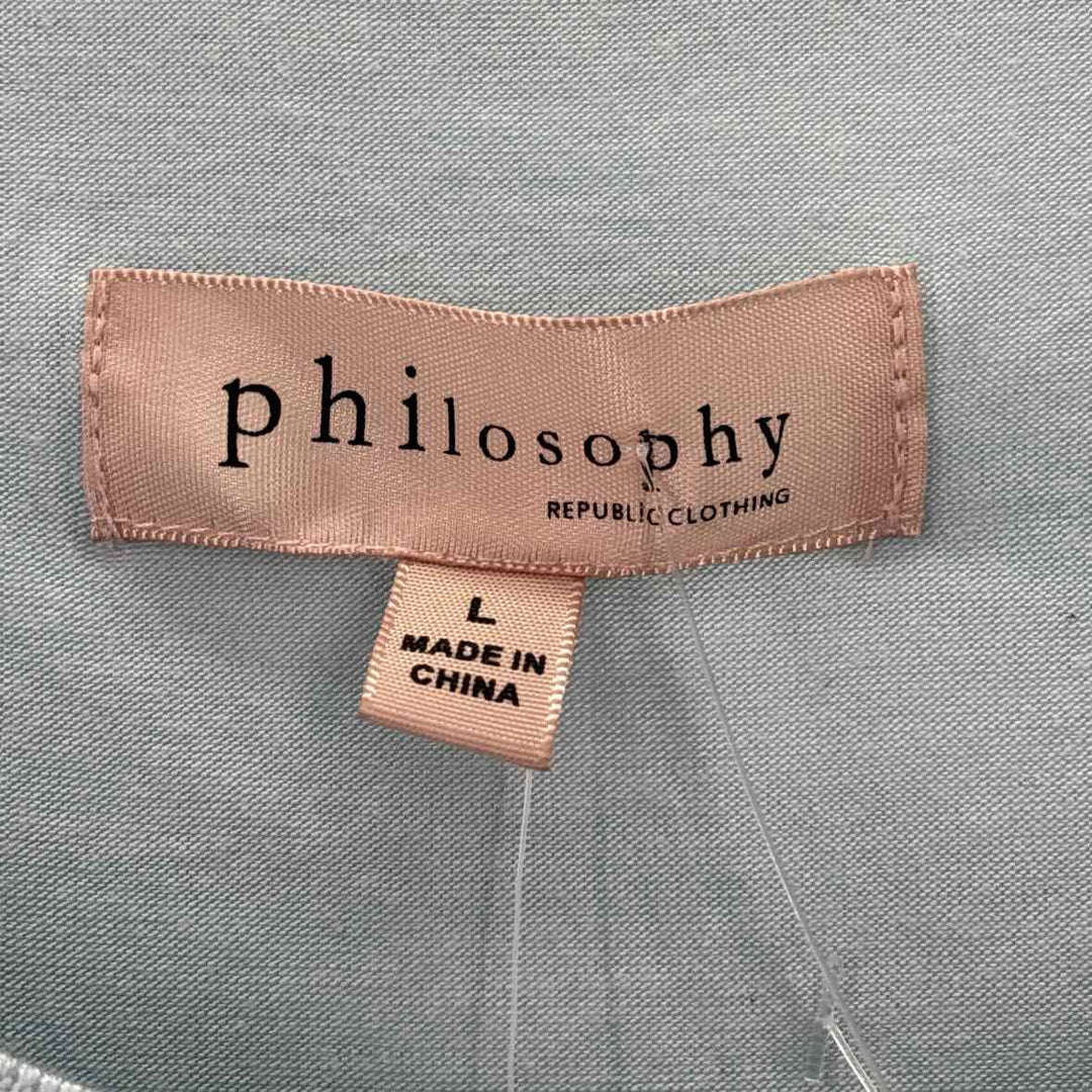 Size L PHILOSPHY Blue Shirt