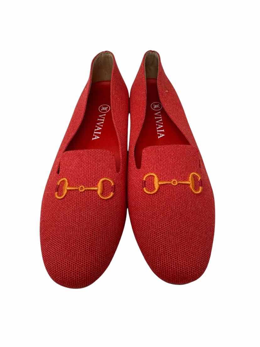 Shoe Size 40 VIVAIA Orange Knit Flats