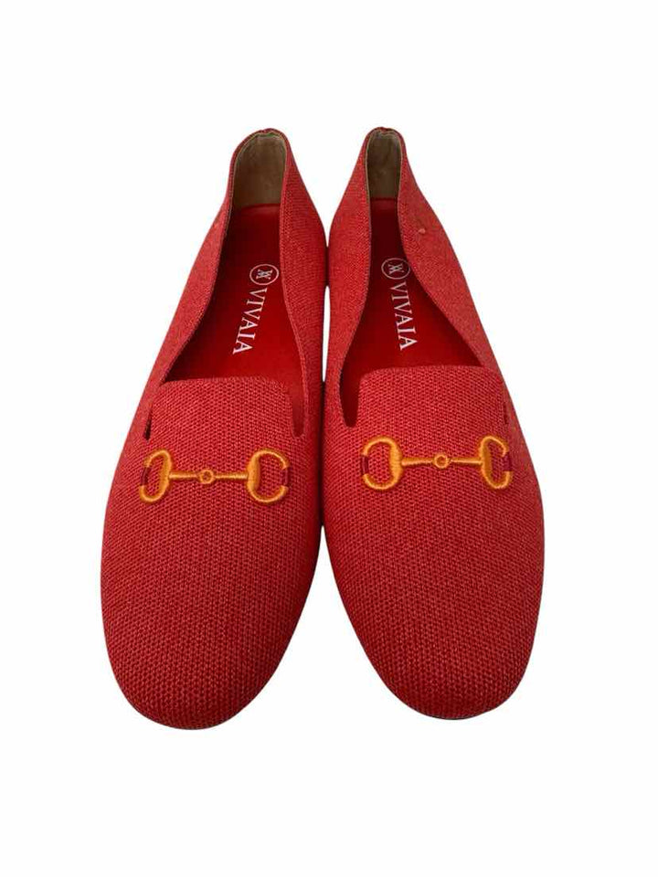 Shoe Size 40 VIVAIA Orange Knit Flats