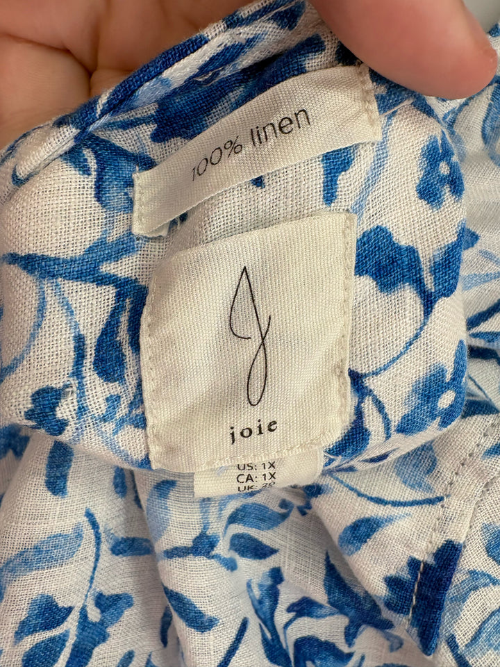 Size 1X JOIE Blue Print Shirt