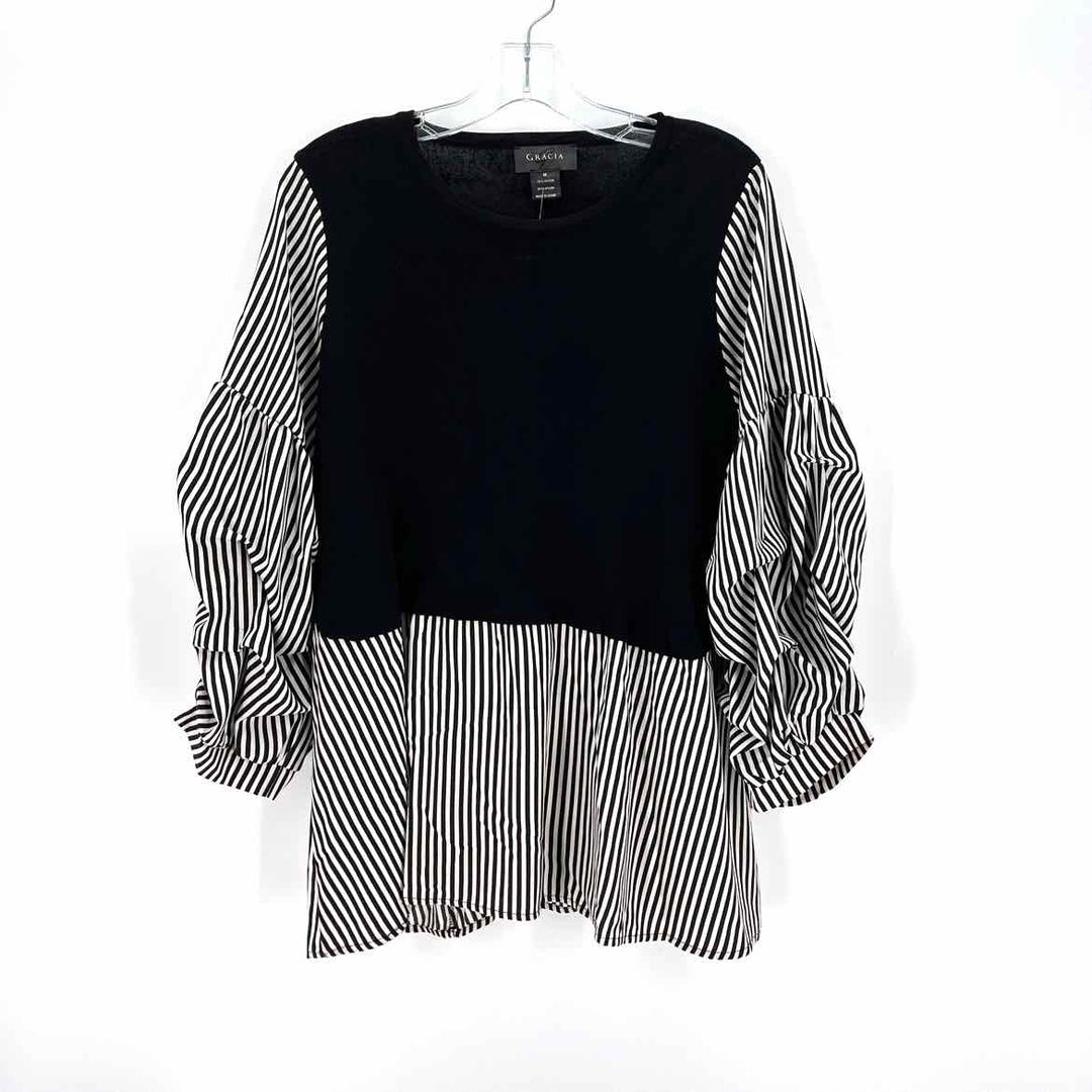 Size M GRACIA Black/White Shirt