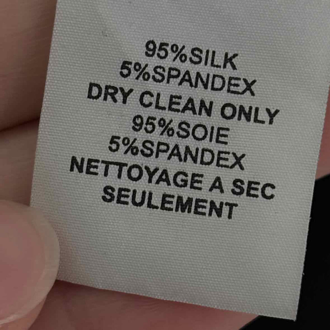 Size L TRINA TURK Black Sateen Shirt