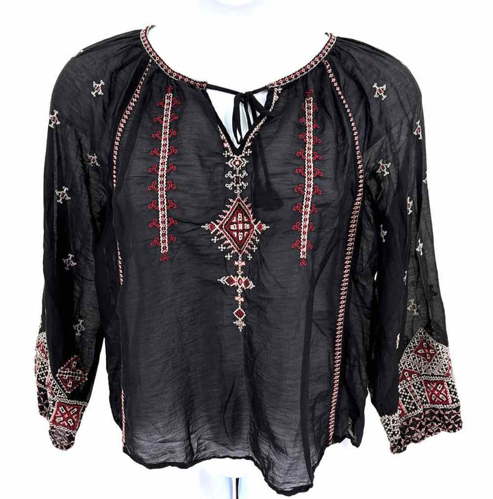 Size L Johnny Was Black Cotton Shirt