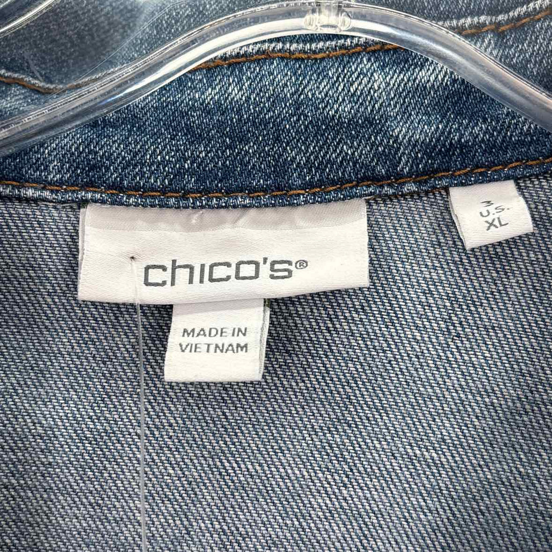 Size XL Chico's Blue Denim Jacket
