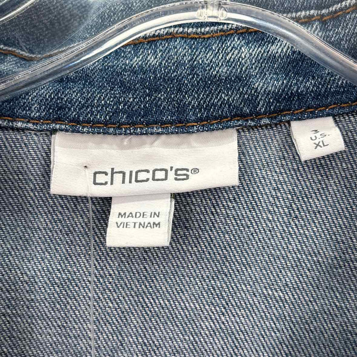 Size XL Chico's Blue Denim Jacket
