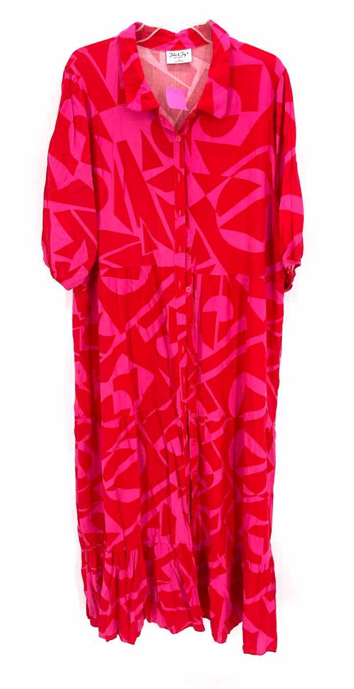 Size 3X Red Print Dress