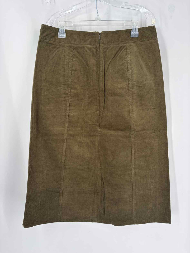 Size 12 Talbots Olive Corduroy Skirt