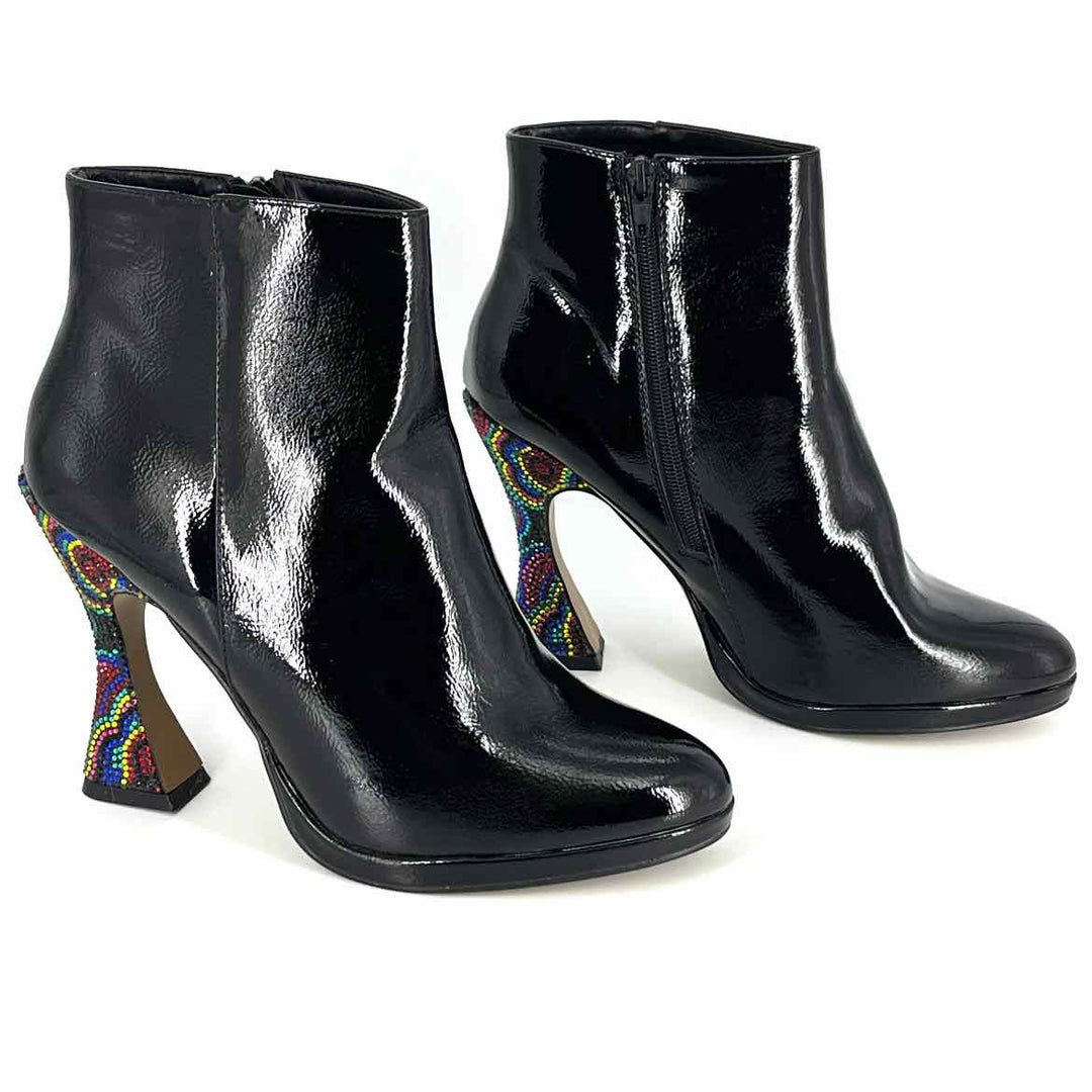 Shoe Size 10 BETSEY JOHNSON Black PATENT Boots