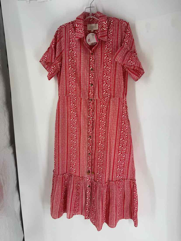 Size S PRINTFRESH Red Print Dress
