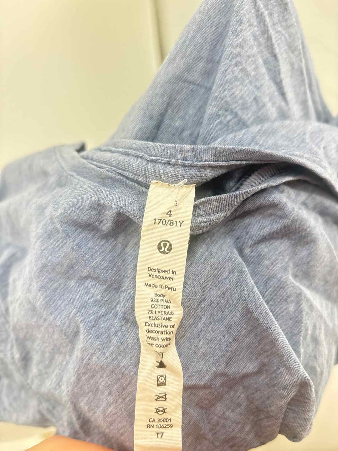 Size 4 Lululemon Blue Shirt