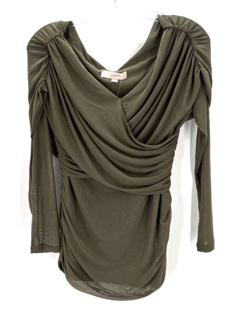 Size L LOFT Olive Mesh Shirt