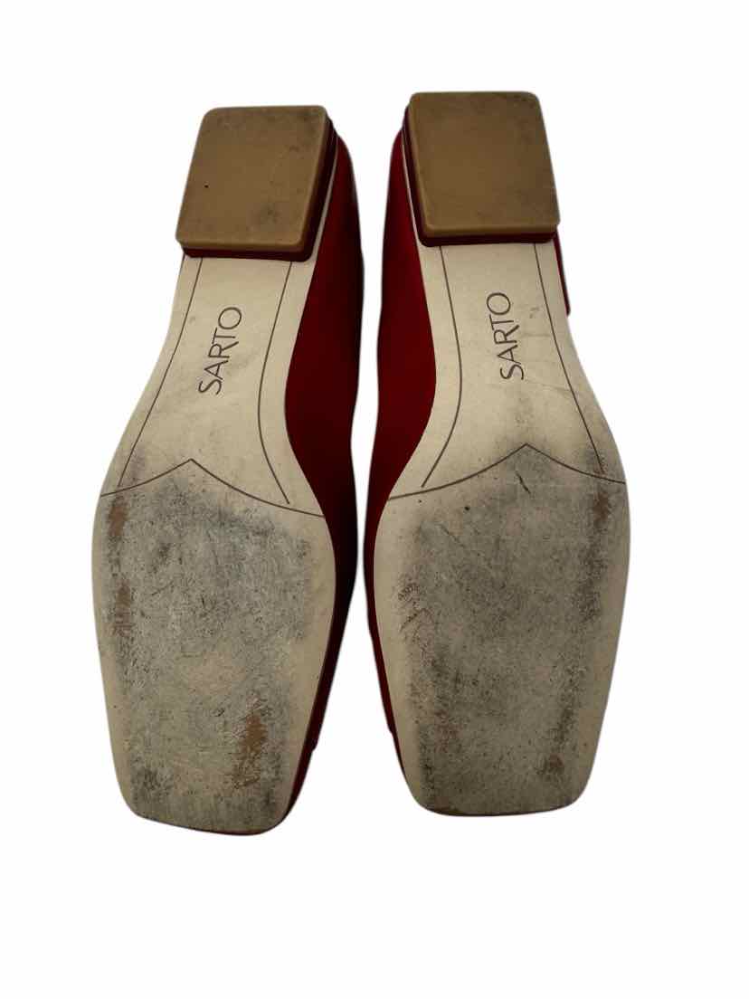 Shoe Size 7 FRANCO SARTO Red Leather Flats
