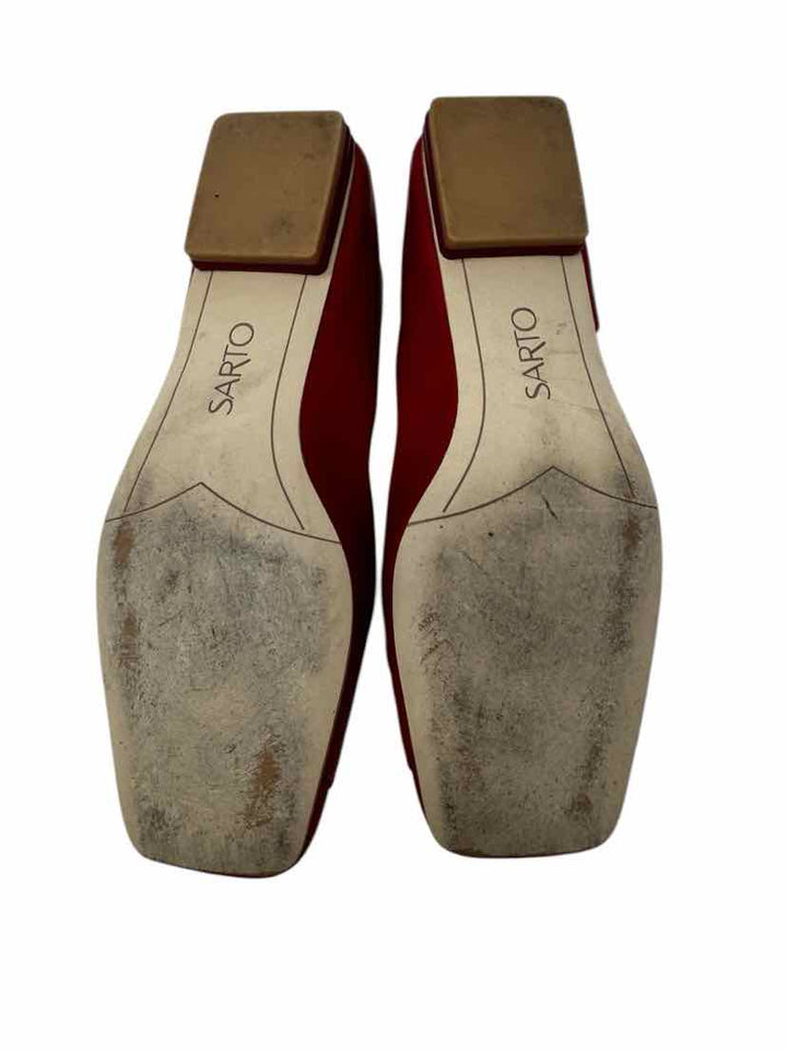 Shoe Size 7 FRANCO SARTO Red Leather Flats