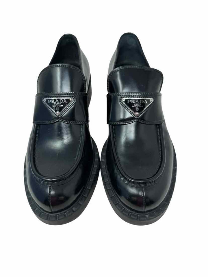 Shoe Size 39.5 PRADA Black Leather Luxury - Flats