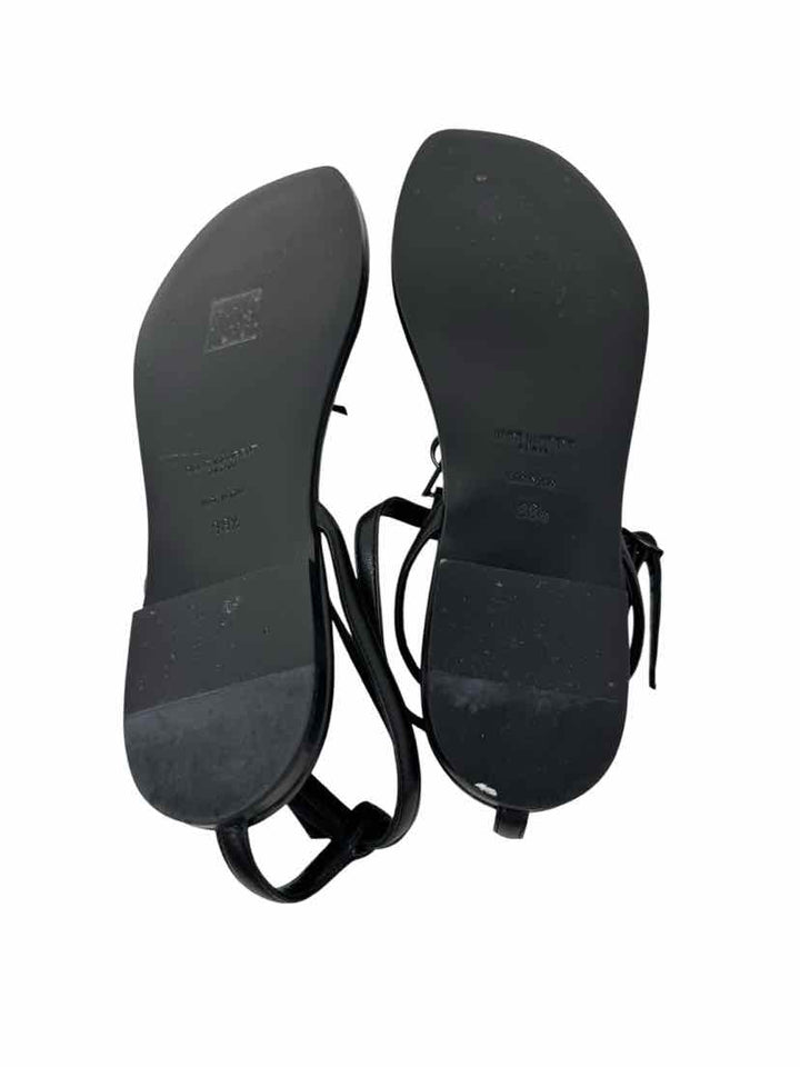 Shoe Size 38.5 SAINT LAURENT Black Leather Luxury - Sandals